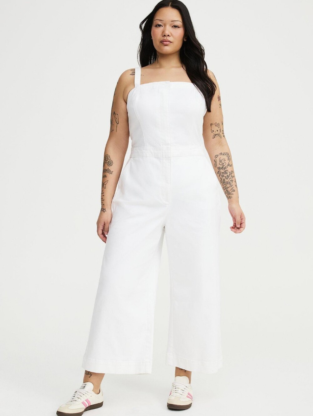 NWT, Torrid White Denim Jumpsuit